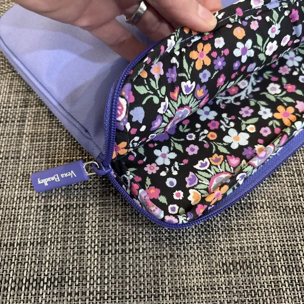 Vera Bradley 10” (10x8”) Zip Tablet Sleeve Case Purple Nylon Padded Floral